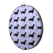 Dachshund Silhouette elke kleurendartkaart Dartbord (Voorkant Rechts)