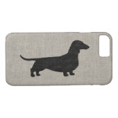 Dachshund Silhouette Faux Linen Style Case-Mate iPhone Case (Achterkant (Horizontaal))