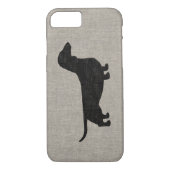 Dachshund Silhouette Faux Linen Style Case-Mate iPhone Case (Achterkant)
