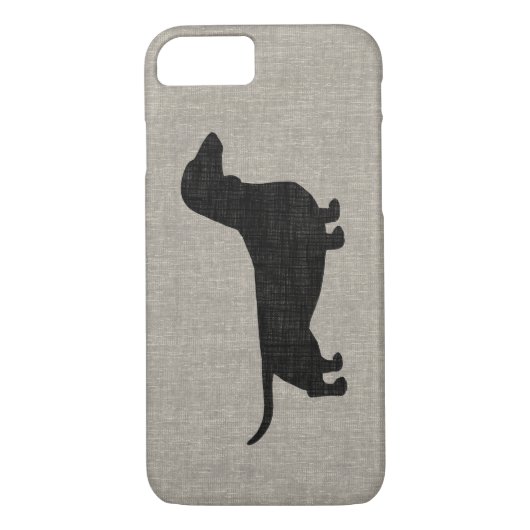 Dachshund Silhouette Faux Linen Style Case-Mate iPhone Case (Achterkant)