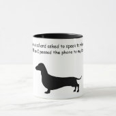 Dachshund Silhouette Funny Coffee Mok (Midden)