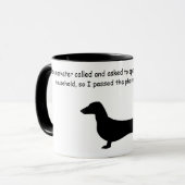 Dachshund Silhouette Funny Coffee Mok (Voorkant links)
