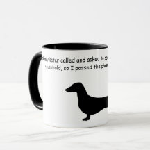 Dachshund Silhouette Funny Coffee Mok