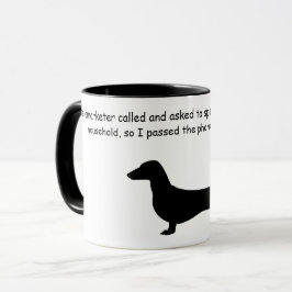Dachshund Silhouette Funny Coffee Mok