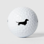 Dachshund Silhouette Golfballen (Voorkant)