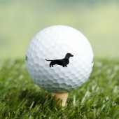 Dachshund Silhouette Golfballen (Insitu Shirt)
