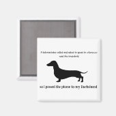 Dachshund Silhouette Grappig Magneet (Voorkant / Achterkant)