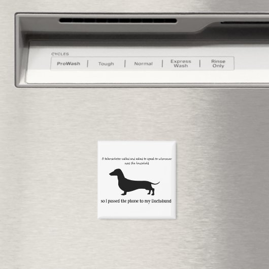 Dachshund Silhouette Grappig Magneet (Insitu (Vaatwasser))