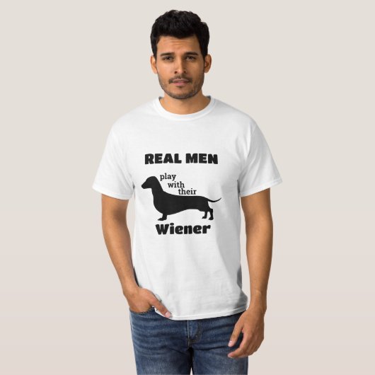 Dachshund Silhouette Grappig T-shirt (Voorkant volledig)