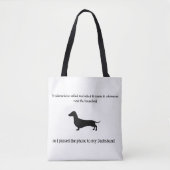 Dachshund Silhouette Grappig Tote Bag (Voorkant)