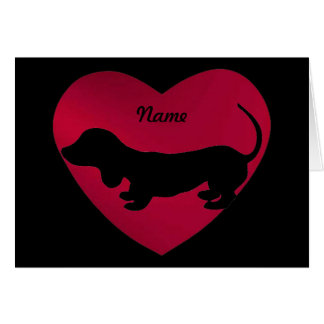 Dachshund Silhouette in Red Heart