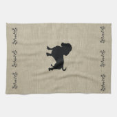 Dachshund Silhouette Kitchen Towel Theedoek (Horizontaal)