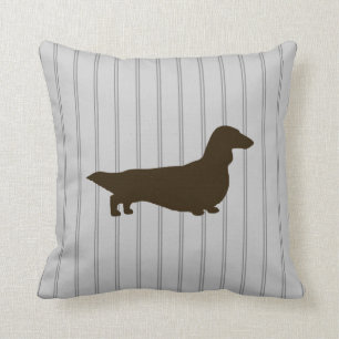 Dachshund Silhouette (Long Haire Doxie) Kussen