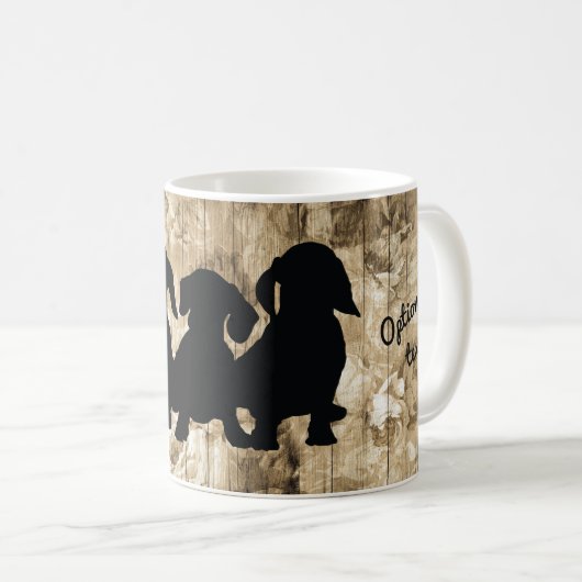 Dachshund Silhouette Mok (Voorkant rechts)