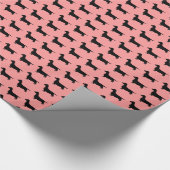 Dachshund Silhouette op elk kleurenpapier Cadeaupapier (Hoek)