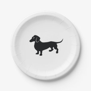 Dachshund Silhouette Papieren Bordje