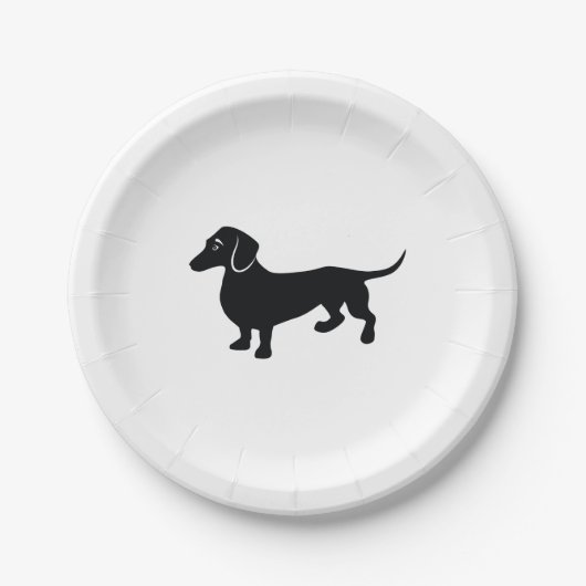Dachshund Silhouette Papieren Bordje (Voorkant)