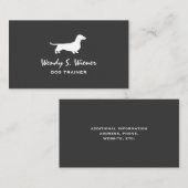 Dachshund Silhouette Pet Wiener Dog Gray and White Visitekaartje (Voorkant / Achterkant)