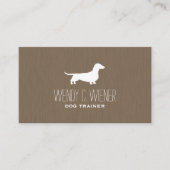 Dachshund Silhouette | Pet Wiener Dog | Weenie Dog Visitekaartje (Voorkant)