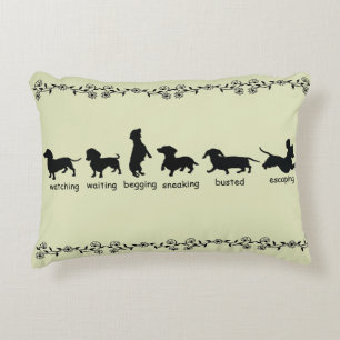 Dachshund Silhouette Pillow Accent Kussen