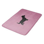 Dachshund Silhouette Pink Bath Mat (Gekanteld)