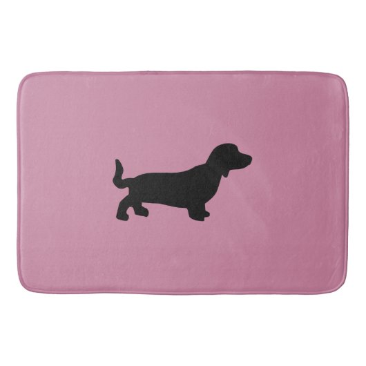 Dachshund Silhouette Pink Bath Mat (Voorkant)