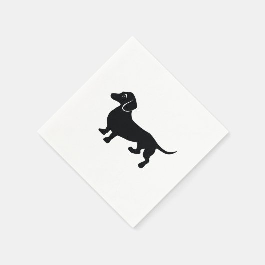 Dachshund Silhouette Servetten (Hoek)