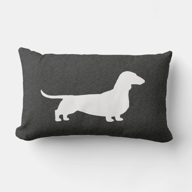Dachshund Silhouette - Short Haire Wiener Dog Kussen (Voorkant)