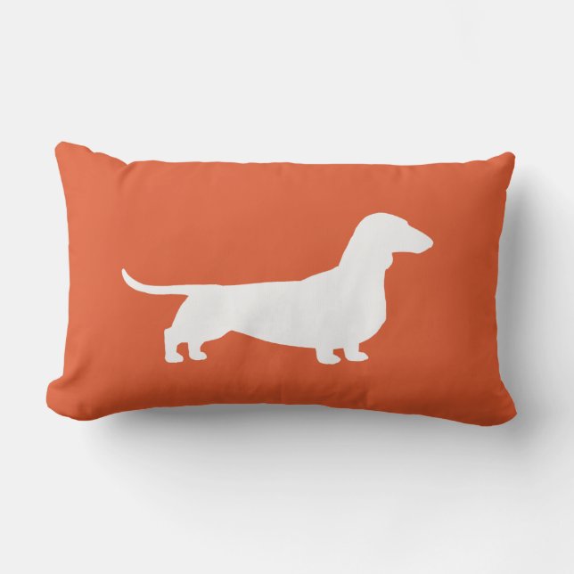 Dachshund Silhouette - Short Haire Wiener Dog Kussen (Voorkant)