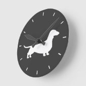 Dachshund Silhouette - Short Haire Wiener Dog Ronde Klok (Hoek)