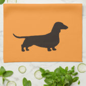 Dachshund Silhouette Short Hazard Wiener Dog Cute Theedoek (Gevouwen)