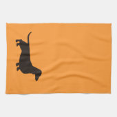 Dachshund Silhouette Short Hazard Wiener Dog Cute Theedoek (Horizontaal)