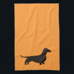 Dachshund Silhouette Short Hazard Wiener Dog Cute Theedoek<br><div class="desc">Shorthaired Dachshund Silhouette Kitchen Towel. Een decoratieve keukenhanddoek voor hondenliefhebbers. Deze schattige handdoek kan over een keukenkast gevouwen worden om je bewondering voor weeniehonden te tonen. Een leuk cadeau voor standaard- en miniatuurliefhebbers van Dachshund. Bezoek de Doodle World van Jenn voor nog meer Doxie-design en huisdeken en cadeaus van het...</div>