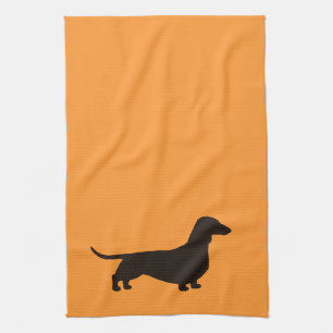Dachshund Silhouette Short Hazard Wiener Dog Cute Theedoek