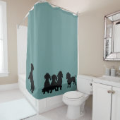 Dachshund Silhouette Shower Curtain Douchegordijn (In situ)