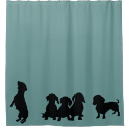 Dachshund Silhouette Shower Curtain Douchegordijn