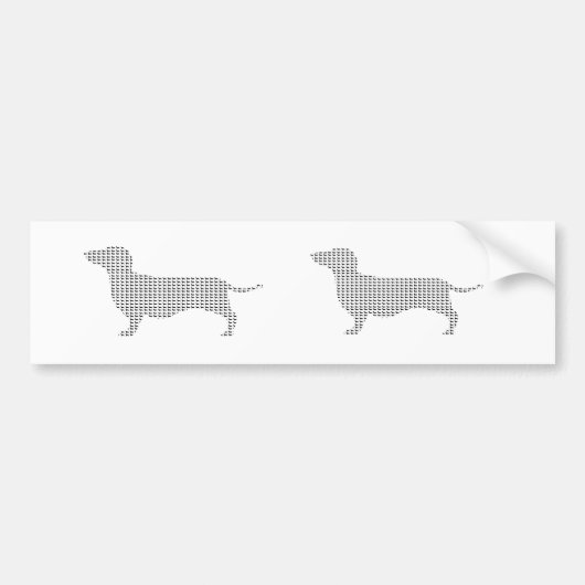 Dachshund Silhouette uit Velen Bumpersticker (Voorkant)