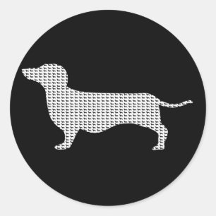 Dachshund Silhouette uit Velen Ronde Sticker