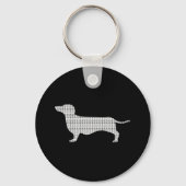 Dachshund Silhouette uit Velen Sleutelhanger (Voorkant)