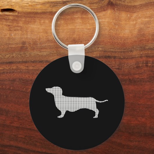 Dachshund Silhouette uit Velen Sleutelhanger (Voorkant)