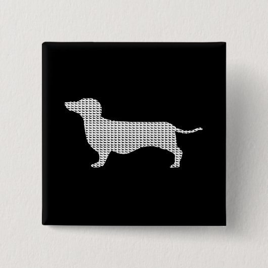 Dachshund Silhouette uit Velen Vierkante Button 5,1 Cm (Voorkant)