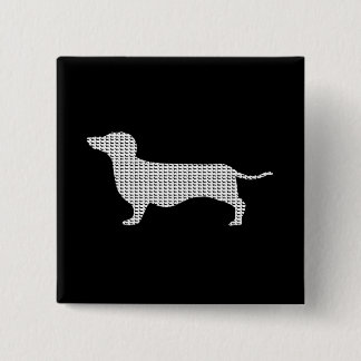 Dachshund Silhouette uit Velen Vierkante Button 5,1 Cm