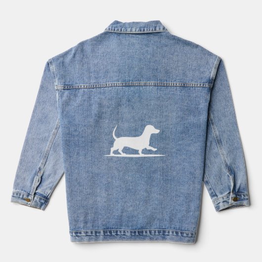 Dachshund Silhouette - wandelhond Denim Jacket (Achterkant)