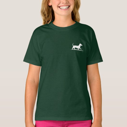 Dachshund Silhouette - wandelhond T-shirt (Voorkant)