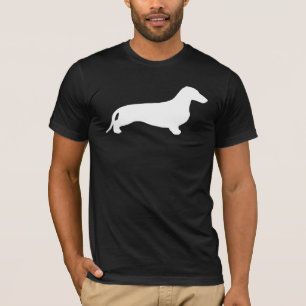 Dachshund silhouette white + jouw ideeën t-shirt