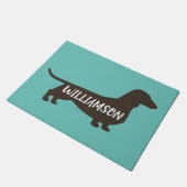 Dachshund Silhouette Wiener Blauwgroen Hondenliefh Deurmat (Schuin)