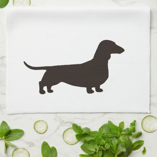 Dachshund Silhouette Wiener Dog Doxie Dachsie Theedoek (Gevouwen)