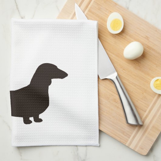 Dachshund Silhouette Wiener Dog Doxie Dachsie Theedoek (Quarter Fold)
