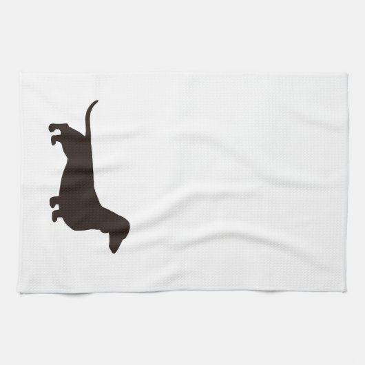 Dachshund Silhouette Wiener Dog Doxie Dachsie Theedoek (Horizontaal)