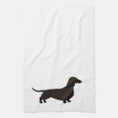 Dachshund Silhouette Wiener Dog Doxie Dachsie Theedoek (Verticaal)